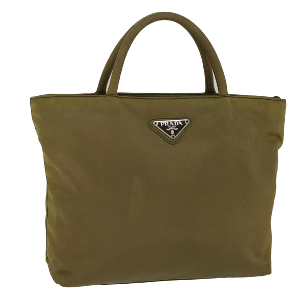 PRADA Hand Bag Nylon Khaki Auth cl685 - Picture 1 of 16